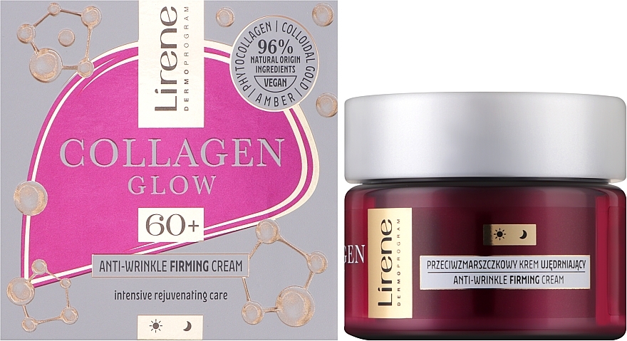 Anti-Wrinkle Firming Face Cream 60+ - Lirene Collagen Glow Anti-Wrinkle Smoothing Cream — photo N2