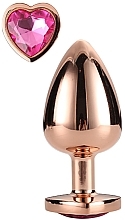 Fragrances, Perfumes, Cosmetics Medium Anal Plug with Gemstone - Dream Toys Gleaming Love Rose Gold Plug Medium