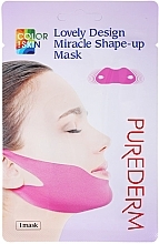 Fragrances, Perfumes, Cosmetics Bandage Mask for Chin & Cheekbones - Purederm Lovely Design Miracle Shape-up V-line Mask