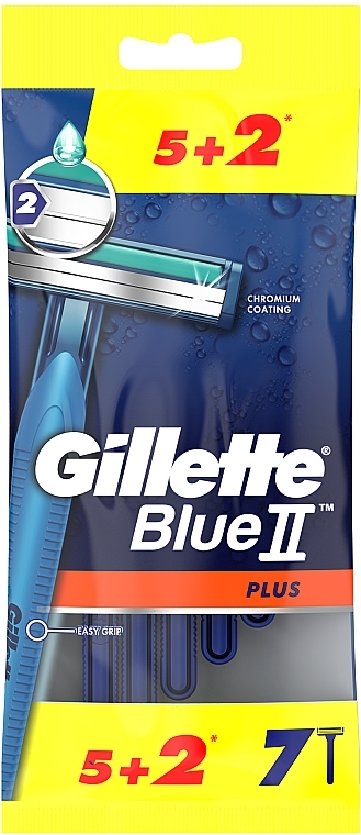 Disposable Razor Set, 5+2 pcs - Gillette Blue II Plus — photo N4