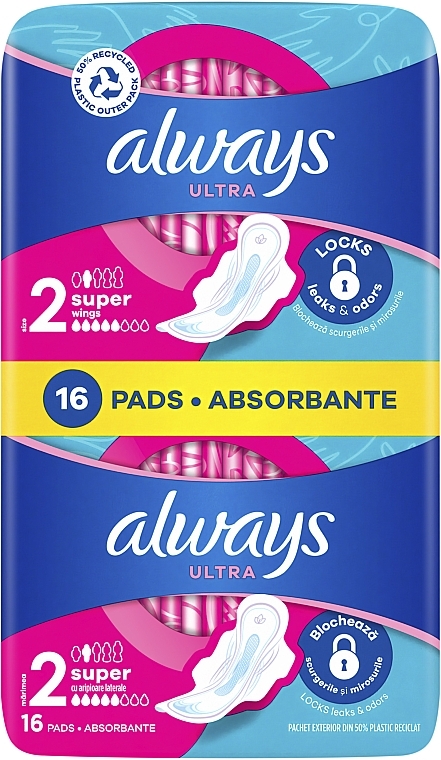 Sanitary Pads, 16pcs - Always Ultra Super Plus Instant Dry — photo N1