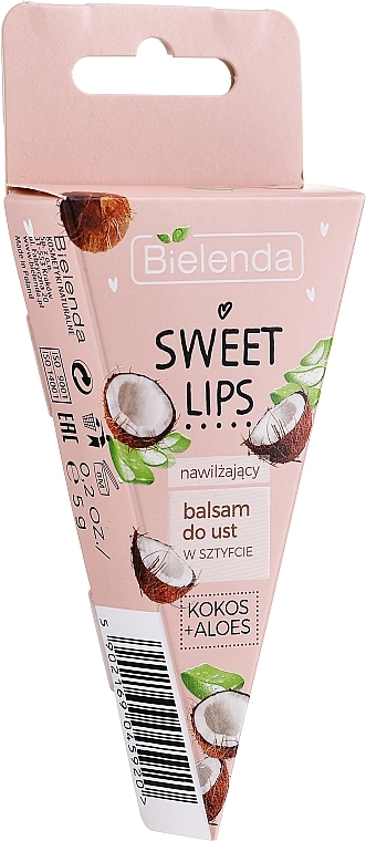 Moisturizing Coconut & Aloe Lip Balm - Bielenda Sweet Lips Moisturizing Lip Balm — photo N2