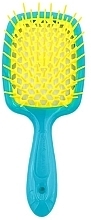 Hair Brush, blue with yellow bristles - Janeke Superbrush Small — photo N1