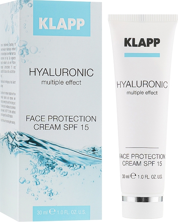 Hyaluronic Acid Moisturizing Cream SPF 15 - Klapp Cosmetics Hyaluronic Face Protection — photo N1