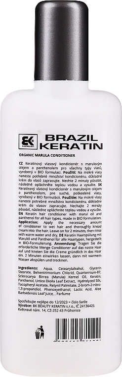 Hair Conditioner - Brazil Keratin BIO Marula Organic Conditioner — photo N4