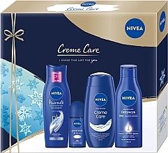 Fragrances, Perfumes, Cosmetics Set - Nivea Xmas Creme Care (h/shampoo/250ml + deo/roll/50ml + sh/gel/250ml + b/lot/250ml)