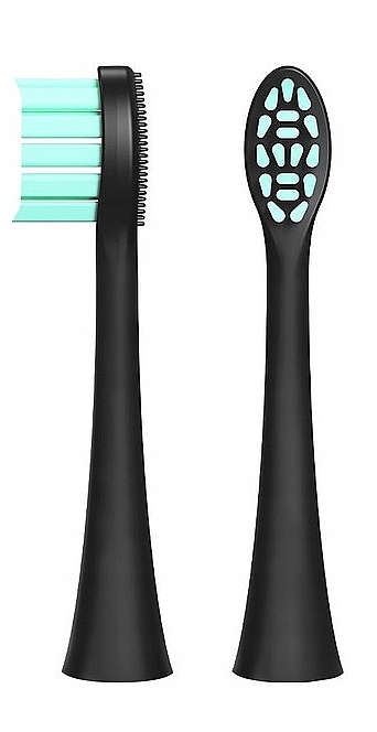 Sonic Toothbrush Head, soft, black, 2 pcs. - Feelo PRO Black Soft — photo N1