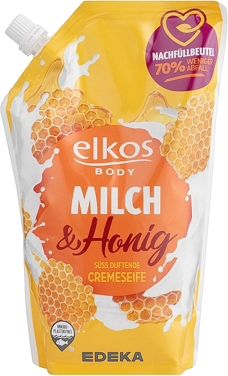 Elkos Body Soap (doypack) - Milk & Honey Liquid Soap