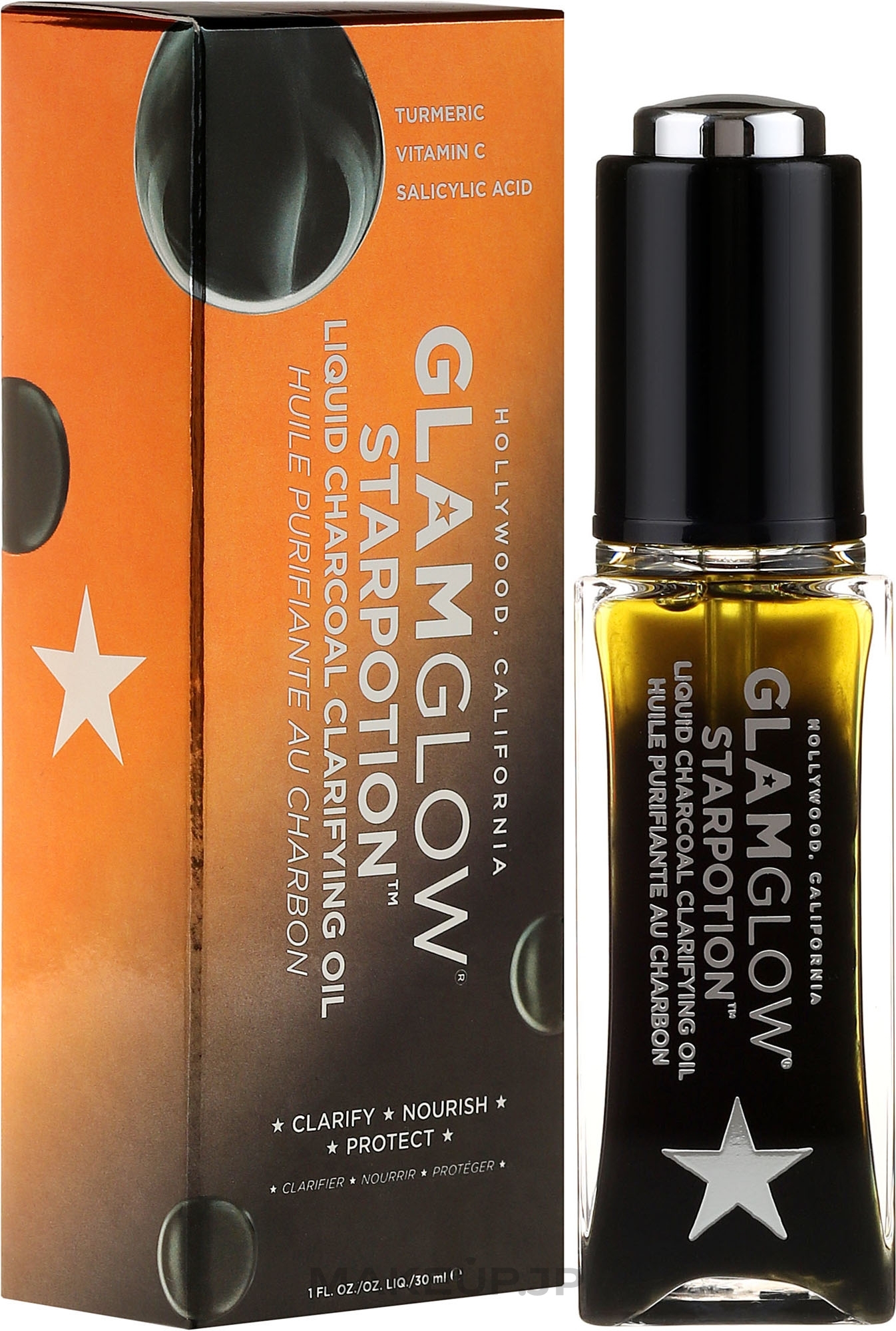 Cleansing Oil for Face - Glamglow Starpotion Liquid Charcoal Clarifying Oil — photo 30 ml