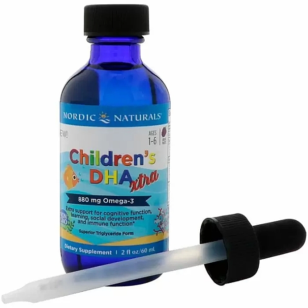 Kids Dietary Supplement, grape taste 880 mg, "Omega-3" - Nordic Naturals Children's DHA Xtra — photo N6