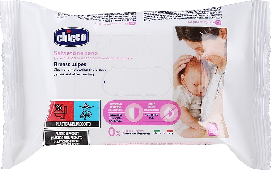Breast Cleansing Wipes, 16 pcs - Chicco Breast Wipes — photo N3