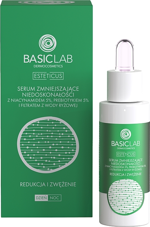 Anti-Imperfection Serum with Niacinamide 5%, Prebiotic 5% & Rice Water Filtrate - BasicLab Dermocosmetics Esteticus — photo N2