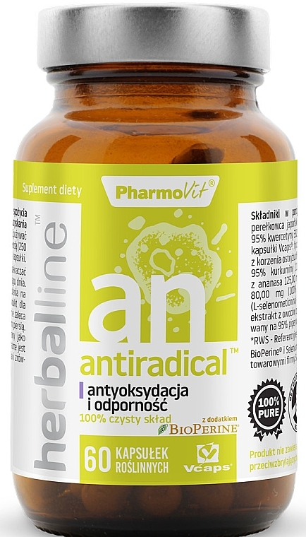 Dietary Supplement, 60pcs - Pharmovit Herballine Antiradical — photo N1