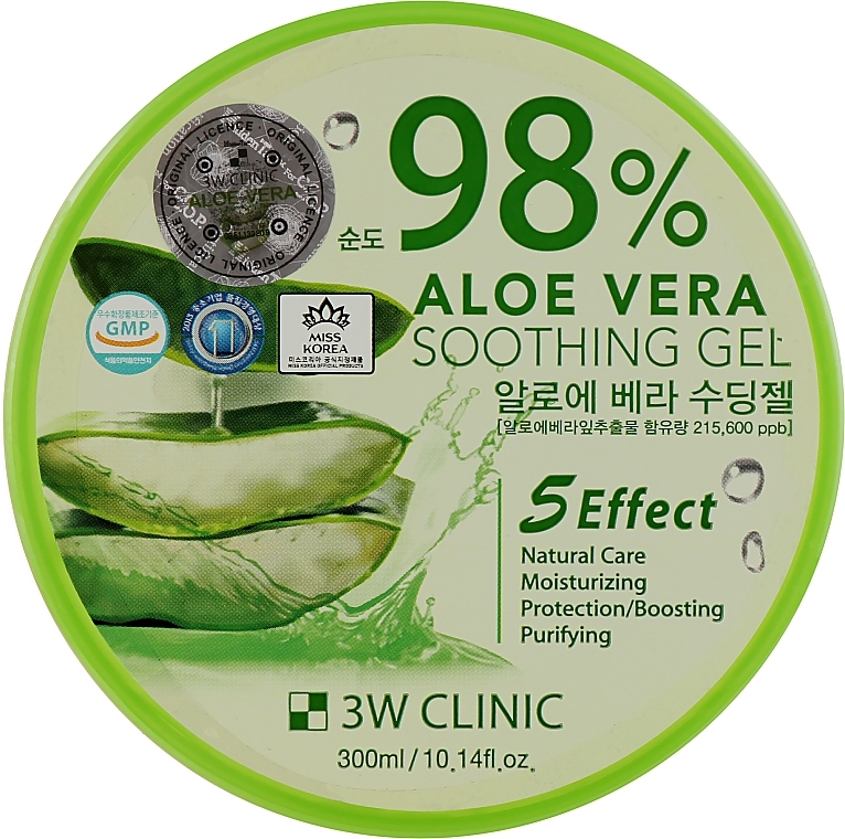 Aloe Gel 98% - 3W Clinic Aloe Vera Soothing Gel — photo N1