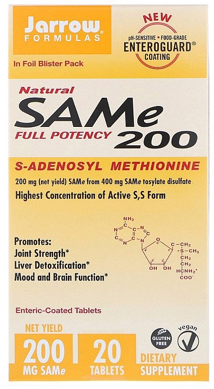 Adenosyl Methionine Enteri-Coated Tablets - Jarrow Formulas SAM-e 200 (S-Adenosyl-L-Methionine) 200 mg — photo N2