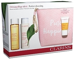 Fragrances, Perfumes, Cosmetics Set - Clarins Perfect Cleansing Set (cl/milk/200ml + f/lot/200ml + f/scr/15ml + bag/1pcs)