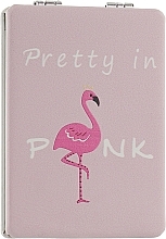 Fragrances, Perfumes, Cosmetics Dual Square Mirror "Pink Flamingo", plastic-metal, variant 2 - Cosmo Shop CS A06