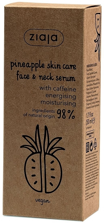 Face & Neck Serum with Pineapple Extract - Ziaja Pineapple Skin Care Face & Neck Serum — photo N2