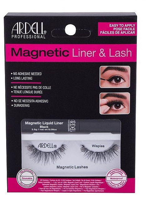 Set - Ardell Magnetic Lash & Liner Lash Wispies (eye/liner/2.5g + lashes/2pc) — photo N1