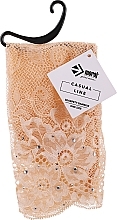 Floral Lace Socks with Rhinestones, beige - Moraj — photo N1