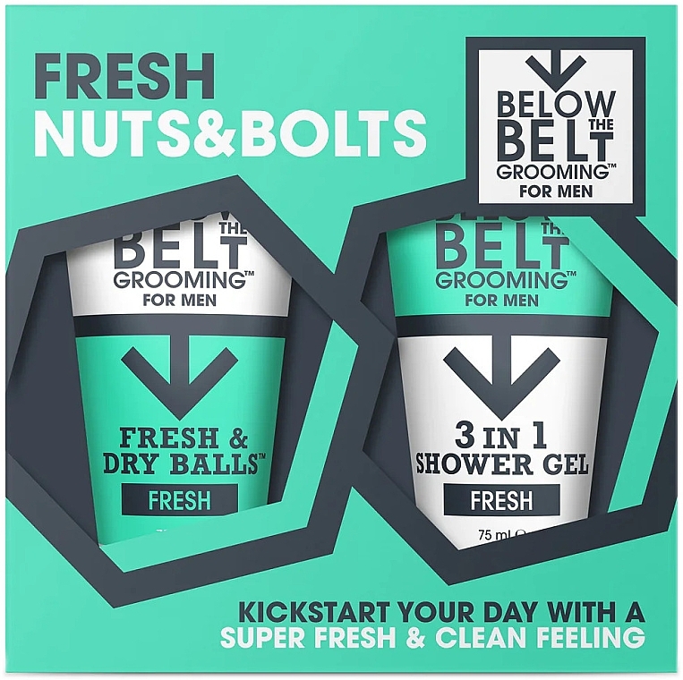 Set - Below The Belt Grooming Fresh Nuts And Bolts Gift Set (deo/75ml + sh/gel/75ml) — photo N1