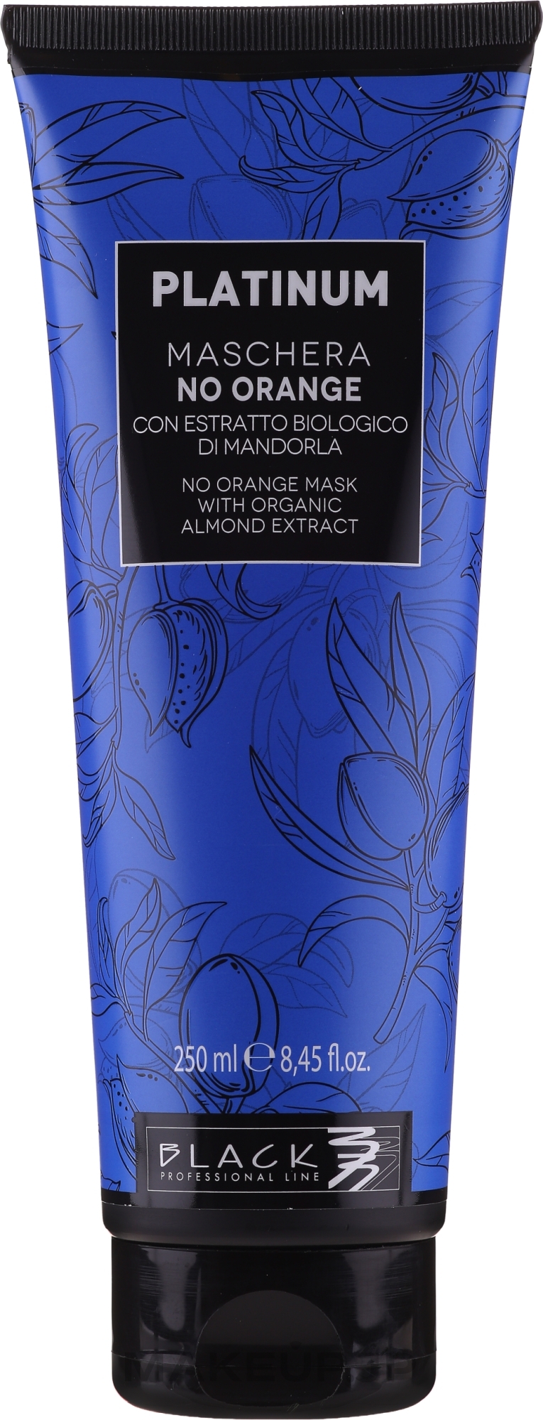 Hair mask with herbal almond extracts to neutralize orange and copper hues - Black Professional Line Platinum No Orange Mask With Organic Almond Extract — photo 250 ml