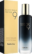 Emulsion with Black Snail Mucin and Peptides - FarmStay Black Snail & Peptide9 Perfect Emulsion — photo N2