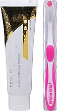 Fragrances, Perfumes, Cosmetics Set with Pink Toothbrush - White Glo Coconut Oil Shine (toothpaste/120ml + toothbrush)