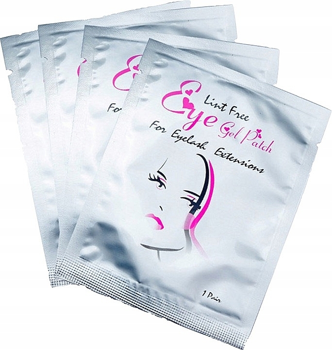 Lash Extension Gel Eye Patch, silver - Lewer Lint Free Under Eye Gel Patches For Eyelash Extensons — photo N1