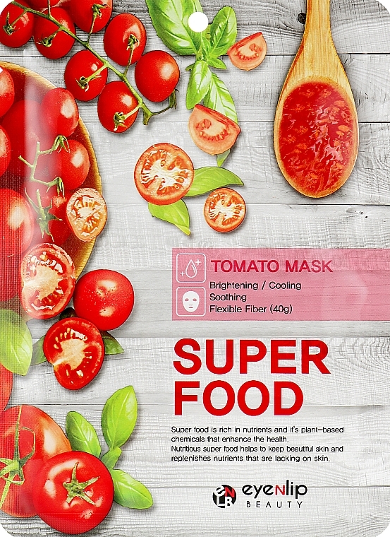 Sheet Face Mask 'Tomato' - Eyenlip Super Food Tomato Mask — photo N1