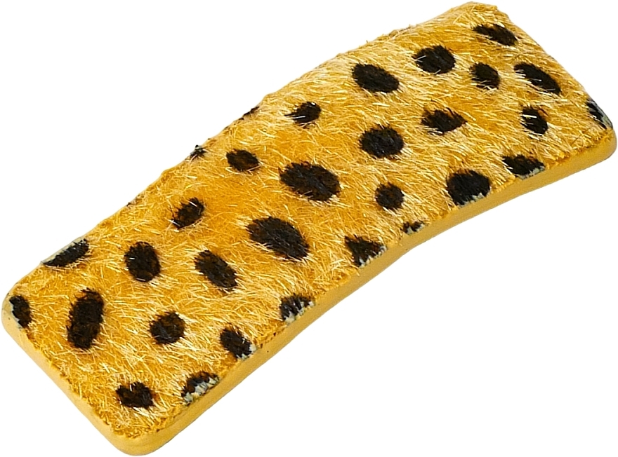 Fur Hair Clip, yellow leopard - Lolita Accessories — photo N1