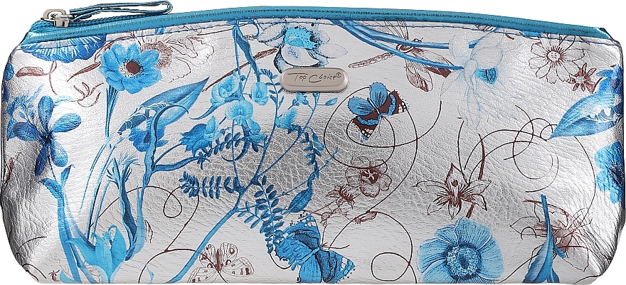 Makeup Bag "Silver Meadow", 94293, blue with flowers - Top Choice — photo N2