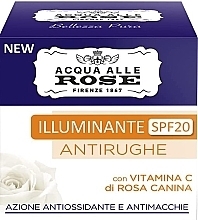 Fragrances, Perfumes, Cosmetics Brightening Anti-Wrinkle Face Cream with Vitamin C - Roberts Acqua alle Rose Antirughe Illuminante SPF 20