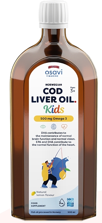 Lemon Cod Liver Oil Kids Dietary Supplement - Osavi Cod Liver Oil Kids 500 Mg Omega 3 — photo N1