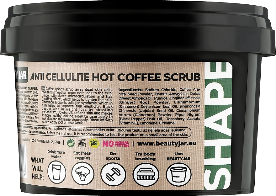 Anti-Cellulite Body Scrub - Beauty Jar Shape Anti-Cellulite Hot Coffee Scrub — photo N2