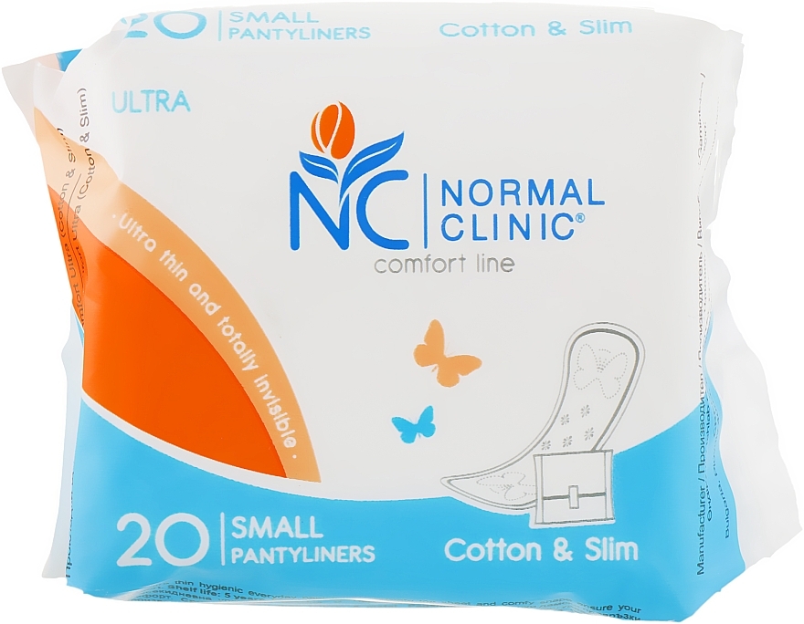 Daily Liners "Comfort Ultra. Cotton & Slim", 150 mm, 20 pcs - Normal Clinic — photo N1