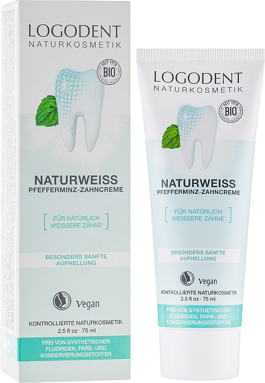 Whitening Bio Toothpaste - Logona Logodent Naturweiss Peppermint Toothpaste — photo N1