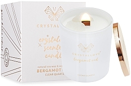 Fragrances, Perfumes, Cosmetics Rock Crystal, Bergamot & Oud Soy Candle - Crystallove Soy Candle with Rock Crystal Bergamot Oud