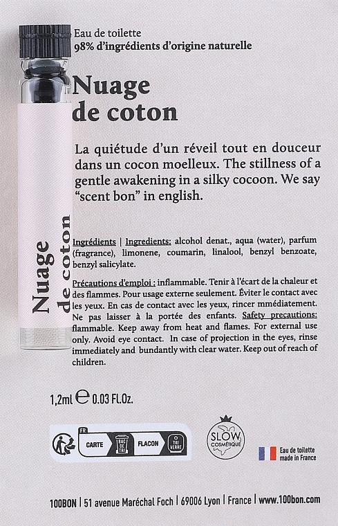 GIFT! 100BON Nuage de Coton - Eau de Toilette — photo N1