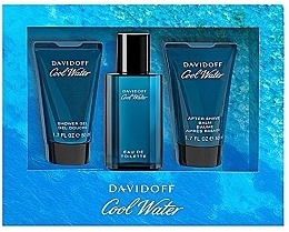 Fragrances, Perfumes, Cosmetics Davidoff Cool Water - Set (edt/40 ml + sh/gel/50 ml + ash/balm/50 ml)