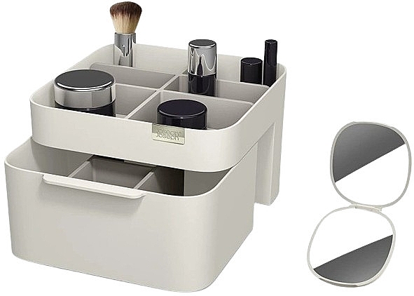 Cosmetic Organizer with Mirror, cream - Joseph Joseph Viva — photo N1