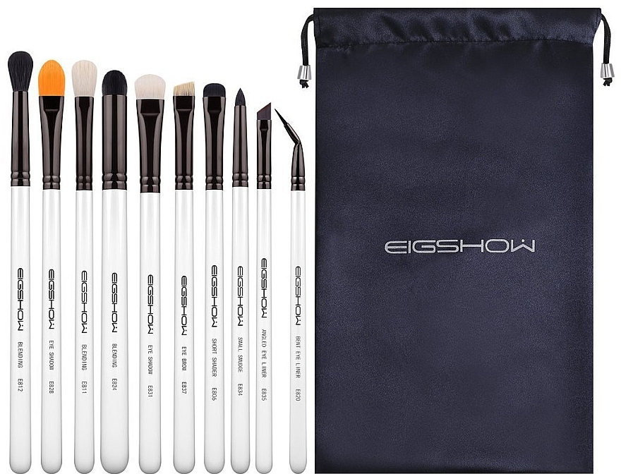 Makeup Brush Set, 10 pcs - Eigshow Professional Eye Brush Light Gun Black Set — photo N1