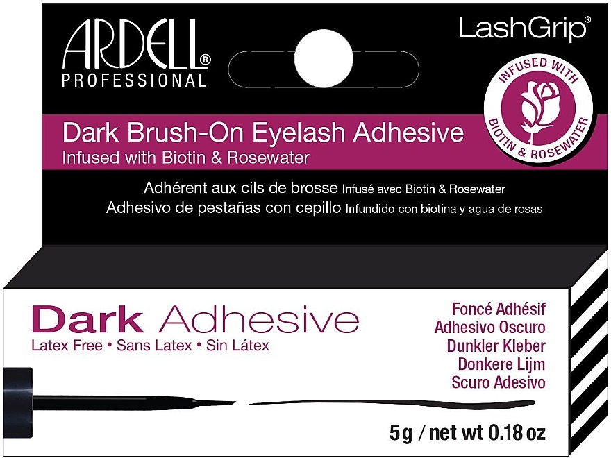 False Lash Glue - Ardell LashGrip Dark Brush-On Eyelash Adhesive — photo N6