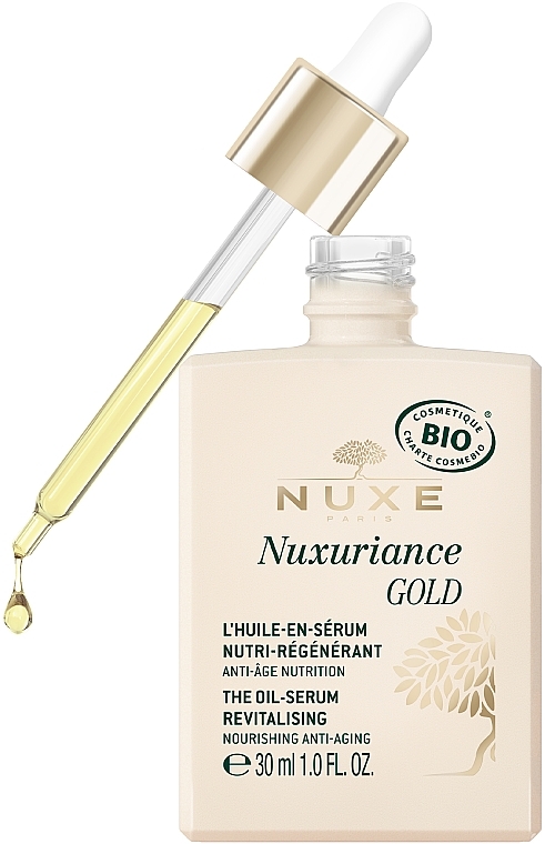 Organic Face Serum - Nuxe Nuxuriance Gold Revitalising Oil-Serum — photo N2