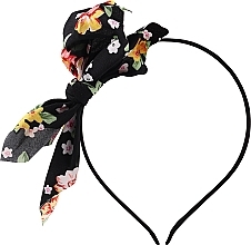 Fragrances, Perfumes, Cosmetics Hair Hoop, FA-5629, black with black floral bow - Donegal