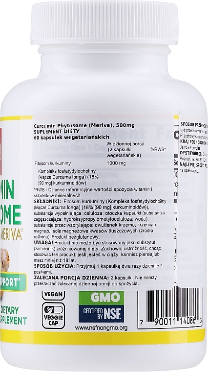 Dietary Supplement " Curcumin Phytosome" - Jarrow Formulas Curcumin Phytosome Meriva 500mg — photo N2