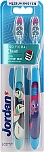 Toothbrushes, medium, blue + pink-blue - Jordan Individual Clean Medium — photo N1