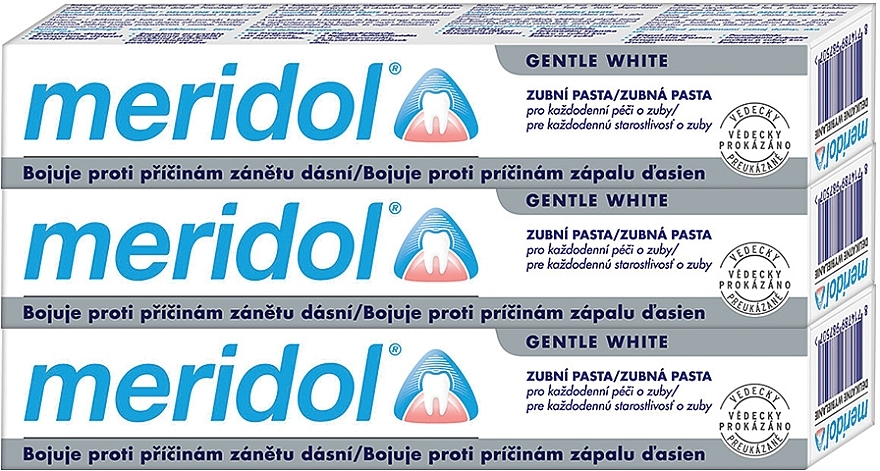 Toothpaste - Meridol Gentle White (3x75ml) — photo N1