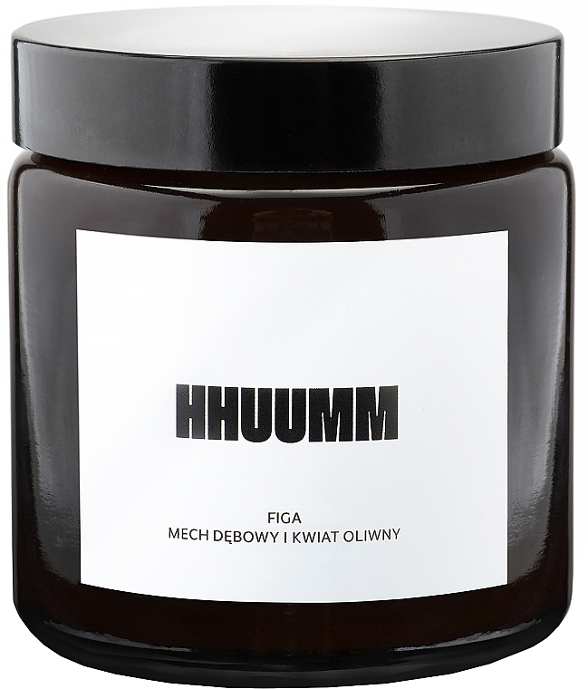 Natural Soy Candle with Fig, Oak Moss & Olive Flower Scent - Hhuumm — photo N1