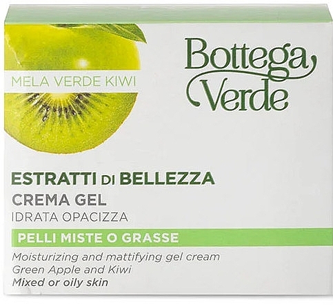 Green Apple & Kiwi Gel Cream for Combination & Oily Skin - Bottega Verde Beauty Extracts Green Apple & Kiwi Face Gel Cream — photo N2